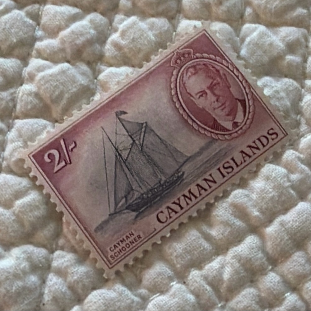 Stamp #13 | King George VI and Cayman Schooner